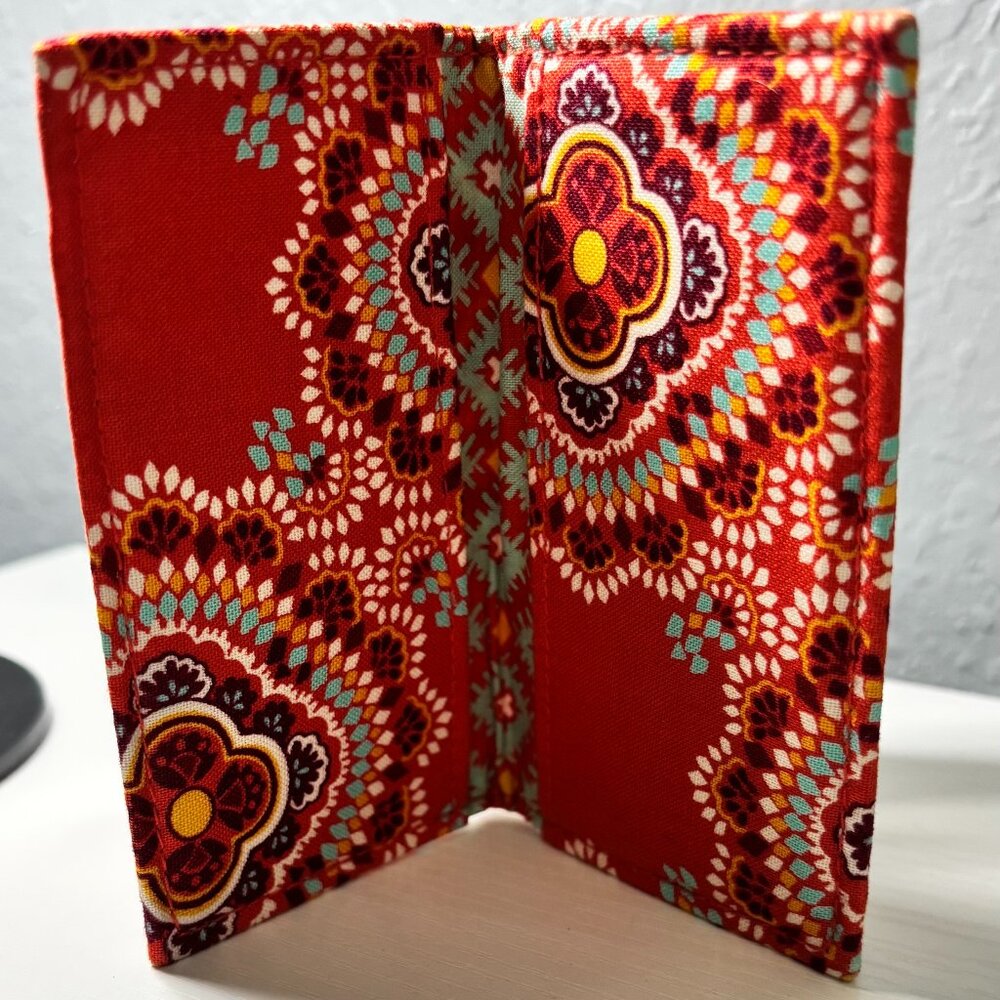 Vera Bradley Paprika Red Orange Floral Quilted Cotton Euro Wallet - Picture 3 of 3